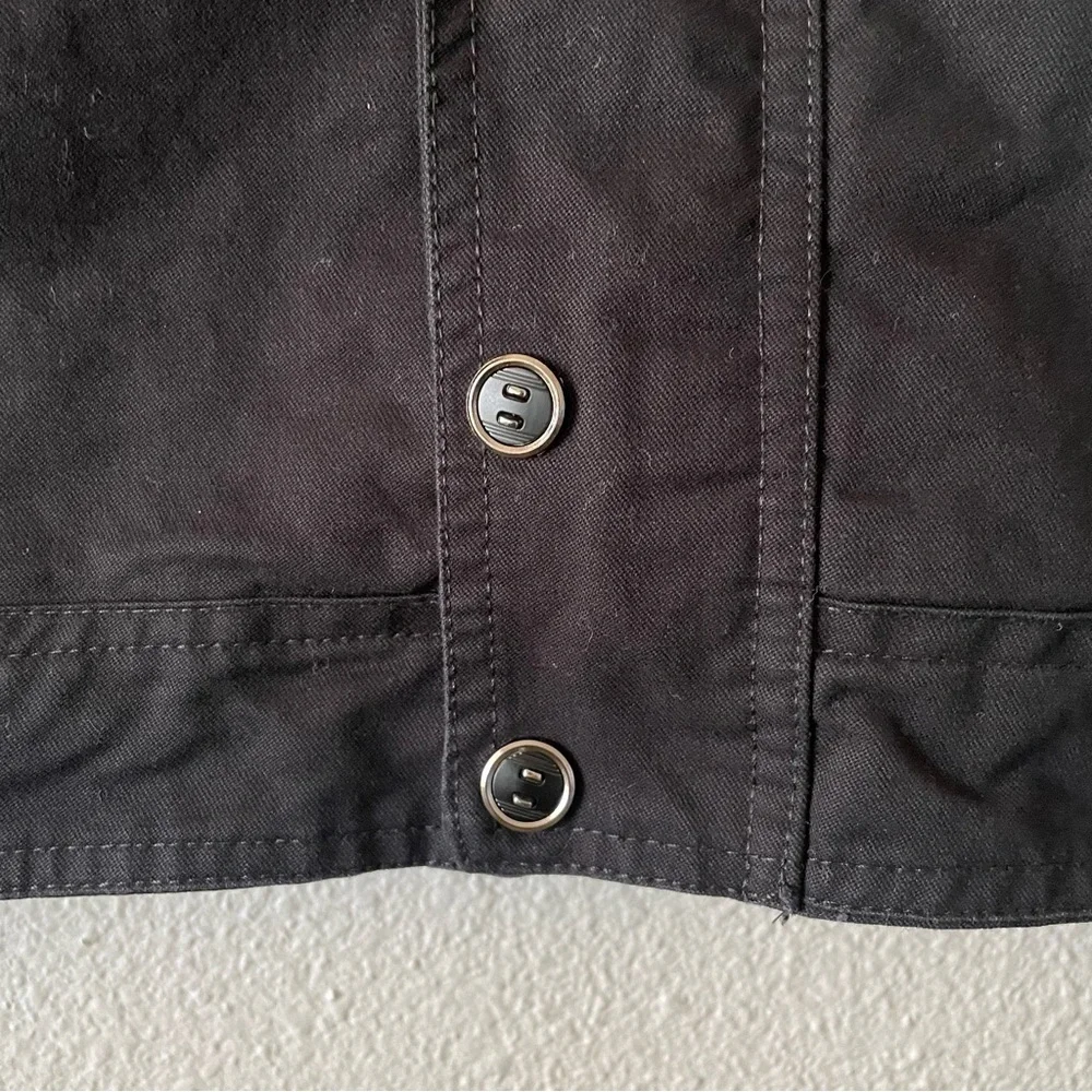 Men’s Utility Bomber Jacket L Black Airborne Zip Up Button Moto Metal Grunge EUC - Picture 5 of 16